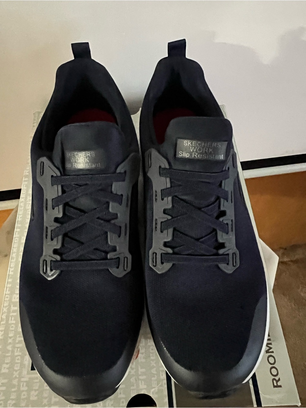 Skechers Work Women's Emma Squad Slip Resistant Athletic Work Shoes navy size 10